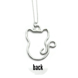 Sterling Silver Kitty Cat Ring Holder Pendant