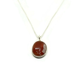 Sterling Silver Fire Agate Necklace