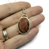 Sterling Silver Faceted Red Tiger's Eye Pendant