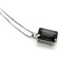 Sterling Silver Emerald Cut Smoky Quartz Pendant