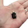 Sterling Silver Emerald Cut Smoky Quartz Pendant