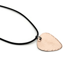 Custom Hand Stamped Copper Guitar Pick Necklace