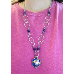 Butterfly Aromatherapy Locket with Lapis Lazuli and Sodalite