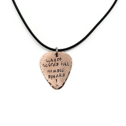 Where Words Fail Music Speaks Guitar Pick Necklace