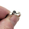 Black Spinel Sterling Silver Antique Look Ring US Size 8