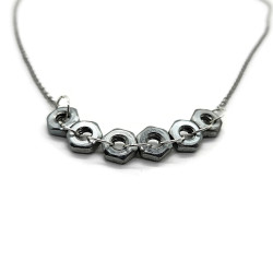 Unisex Stainless Steel Nut Necklace