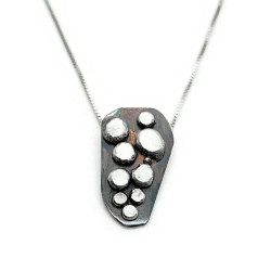 Sterling Silver Antiqued Look Pebble Pendant