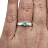 Sterling Silver Low Profile Aquamarine Gemstone Ring