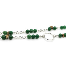 Picture Jasper and Green Aventurine Sterling Silver Necklace