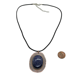 Mixed Metal Lapis Lazuli Gemstone Pendant