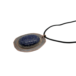 Mixed Metal Lapis Lazuli Gemstone Pendant