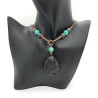 Turquoise and Lava Aromatherapy Necklace