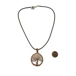 Rose Quartz Copper Tree of Life Necklace