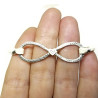 Sterling Silver Faux Leather Infinity Symbol Bracelet