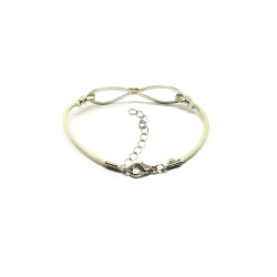 Sterling Silver Faux Leather Infinity Symbol Bracelet