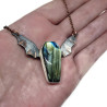 Labradorite Winged Coffin Pendant