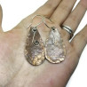 Hammered Copper and Sterling Silver Earrings