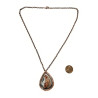 Crazy Lace Agate Teardrop Mixed Metal Pendant