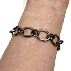 Antiqued Large Link Copper Bracelet