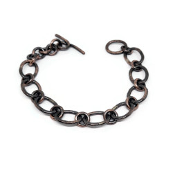 Antiqued Large Link Copper Bracelet