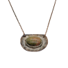 Antiqued Copper Unakite Gemstone Pendant