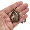 Crazy Lace Agate Teardrop Mixed Metal Pendant