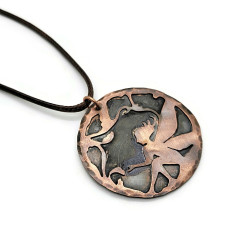 Lela the Forest Fairy Copper Pendant