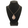 Crazy Lace Agate Teardrop Mixed Metal Pendant