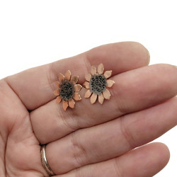 Copper Sunflower Earrings