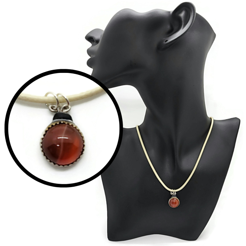 Sqinni the Red Banded Agate Ladybug Pendant