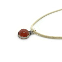 Sqinni the Red Banded Agate Ladybug Pendant