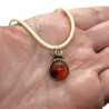 Sqinni the Red Banded Agate Ladybug Pendant