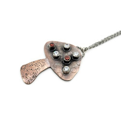 "Meilo" the Copper & Gemstone Toadstool Pendant