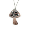 "Meilo" the Copper & Gemstone Toadstool Pendant