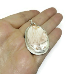 Chatoyant Scolecite Sterling Silver Pendant