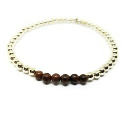 Mahogany Obsidian Gemstone Stretch Bracelet