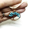 Turquoise Gemstone and Copper Tree of Life Necklace