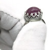 Sterling Silver Natural Ruby Cabochon Ring,  US Size 7