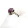 Sterling Silver Natural Ruby Cabochon Ring,  US Size 7