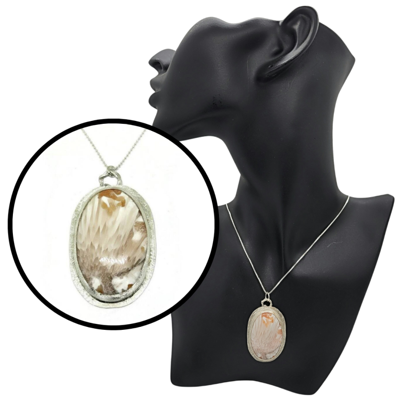 Chatoyant Scolecite Sterling Silver Pendant