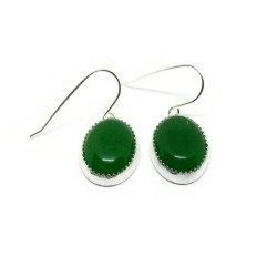 Sterling Silver Green Aventurine Gemstone Earrings