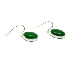 Sterling Silver Green Aventurine Gemstone Earrings