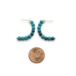 Sterling Silver Turquoise Half Hoop Earrings