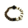 Freshwater Pearl and Lava Stone Stretch Bracelet