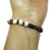 Freshwater Pearl and Lava Stone Stretch Bracelet