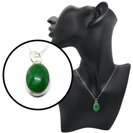 Sterling Silver Green Aventurine Pendant