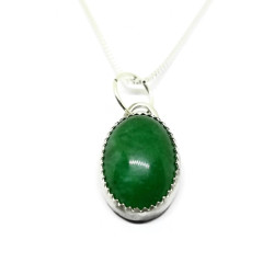 Sterling Silver Green Aventurine Pendant