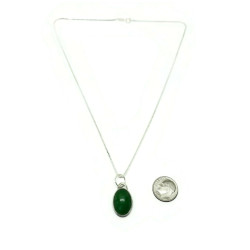 Sterling Silver Green Aventurine Pendant