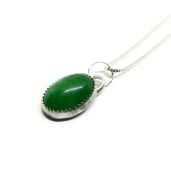 Sterling Silver Green Aventurine Pendant