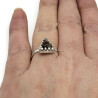 Triangle Dendritic Agate Solitaire Ring US Size 7 1/2